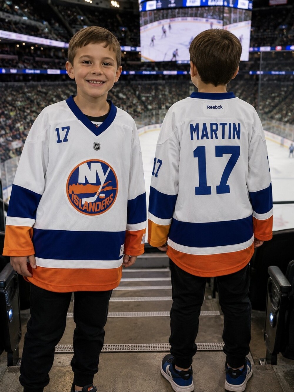 Reebok New York Islanders Matt Martin #17 Away Hockey Jersey NHL Youth L/XL